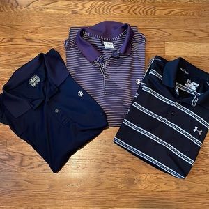 Three xxl men’s golf polo dry, fit under armor and Izod